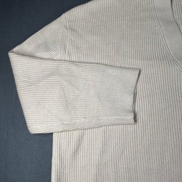Lillusory Cardigan Sweater Womens Large Beige Button Front Ribbed Knit Pullover - Picture 5 of 11